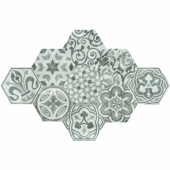 HEXAGON POTTERY TILE GHEXM 26008